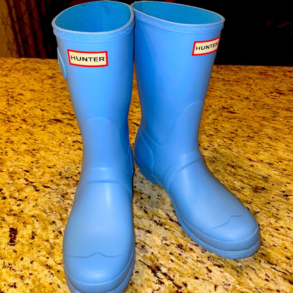 Hunter Mid Calf Matte Blue Boots